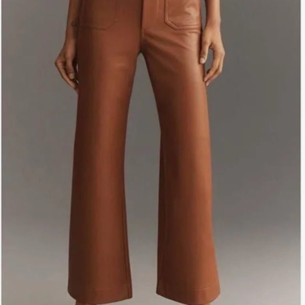 Maeve Colette Cropped Faux Leather Pants